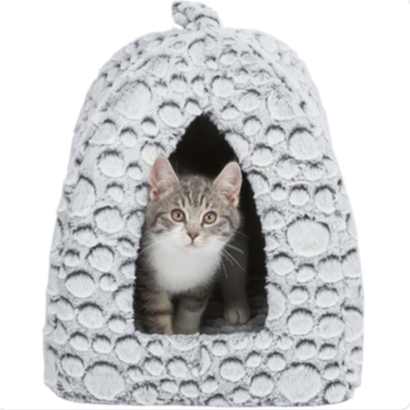 Cat basket Iglo Mila Plush White / Gray 32X32X42 CM